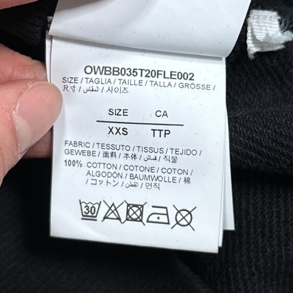 Off White Virgil Abloh SS 2020 Floral Black Heavyweight Terry Hoodie Mens XXS - Picture 11 of 14
